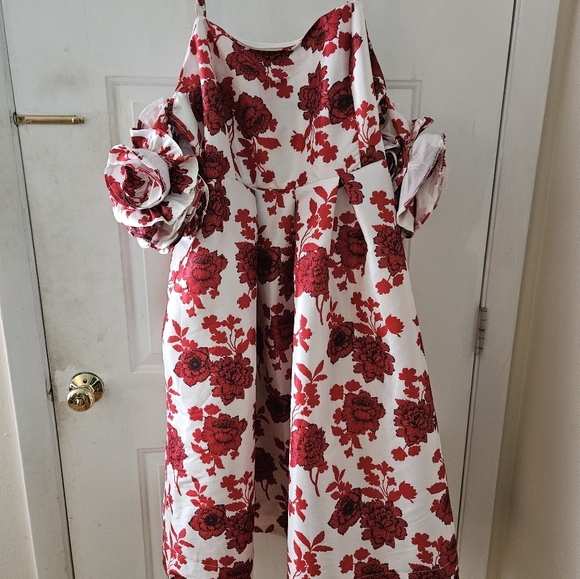 Ny & co red and white dress 3x - Picture 3 of 9